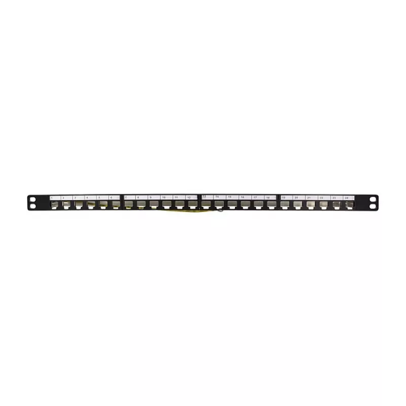 LogiLink NK4040 24 prievadų ekranuotas Keystone pataisų skydelis, 0,5U, juodas