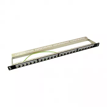 LogiLink NK4040 24 prievadų ekranuotas Keystone pataisų skydelis, 0,5U, juodas