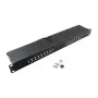 LOGILINK NP0057 Cat6 STP Patch Panel, 19 inch 1U 16-Port, RJ45/LSA IDC, juodos spalvos EconLine