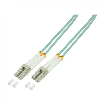 LogiLink OM3 šviesolaidinis jungiamasis laidas LC/LC Duplex 40m Aqua