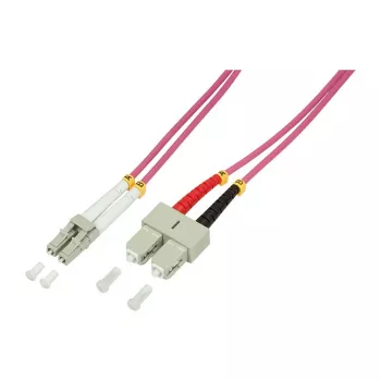LogiLink OM4 LC/SC dvipusis daugiagyslis šviesolaidinis kabelis 20m LSZH Aqua
