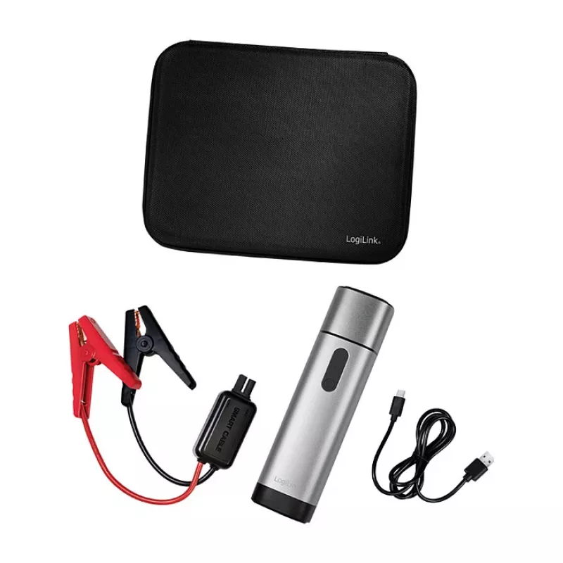 Logilink PA0266 Automobilio užvedimo starteris ir Power Bank, 10000 mAh, 12V/400A Peak, USB-C PD, LED žibintuvėlis