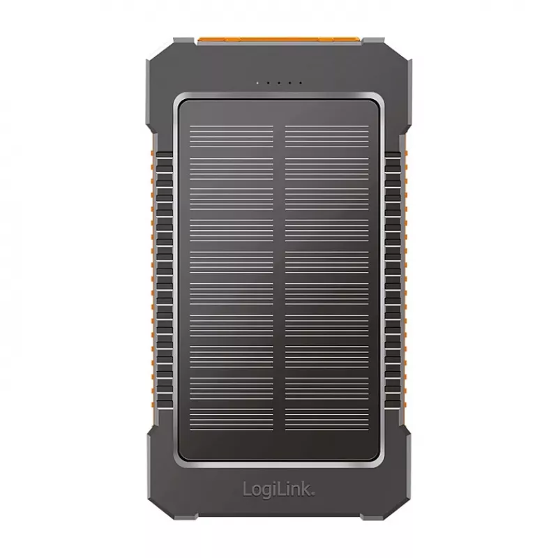 LogiLink PA0321 Saulės energijos power bank 6000 mAh su USB-C, IP65, juodas