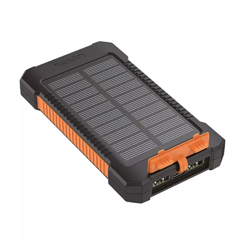 LogiLink PA0321 Saulės energijos power bank 6000 mAh su USB-C, IP65, juodas