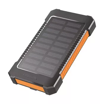 LogiLink PA0321 Saulės energijos power bank 6000 mAh su USB-C, IP65, juodas