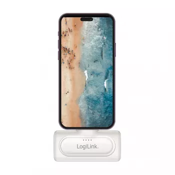 LogiLink PA0349W Mobilus maitinimo bankas, 5000 mAh, LiPo, Įmontuotas sulankstomas USB-C kištukas ir USB-C prievadas, Balta