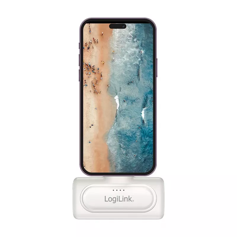 LogiLink PA0349W Mobilus maitinimo bankas, 5000 mAh, LiPo, Įmontuotas sulankstomas USB-C kištukas ir USB-C prievadas, Balta