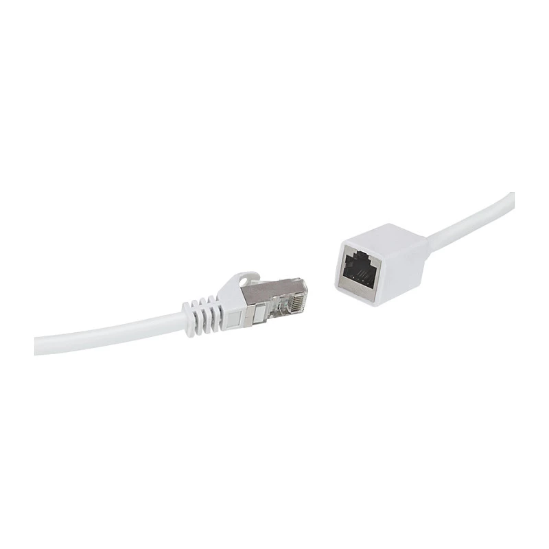 LogiLink Professional CAT 6a S/FTP prailginimo laidas, RJ-45 kištukas–lizdas, 1 m, baltas, LSZH, Snagless