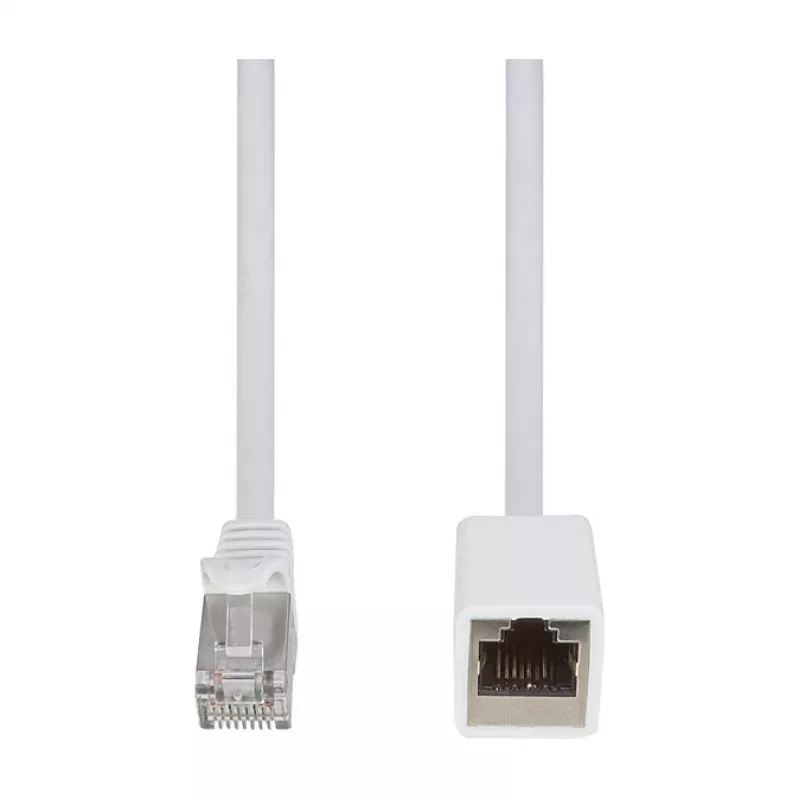 LogiLink Professional CAT 6a S/FTP prailginimo laidas, RJ-45 kištukas–lizdas, 1 m, baltas, LSZH, Snagless