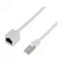 LogiLink Professional CAT 6a S/FTP prailginimo laidas, RJ-45 kištukas–lizdas, 1 m, baltas, LSZH, Snagless