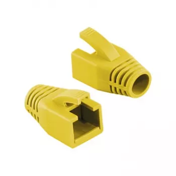 Logilink RJ45 Modular Plug Cable Boot 8mm Yellow – Snagless Strain Relief Boot (50 vnt.)