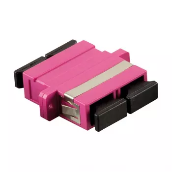 LogiLink SC Duplex OM4 daugiamodis šviesolaidžio adapteris su flanšu, violetinis