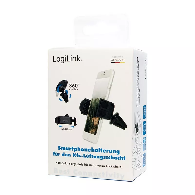 LogiLink Smartphone Air Vent Car Holder, Small – automobilio laikiklis ventiliacijos grotelėms, mažas