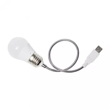 Logilink UA0220 USB LED stalinė lempa su lanksčiu kakleliu, balta šviesa, juoda