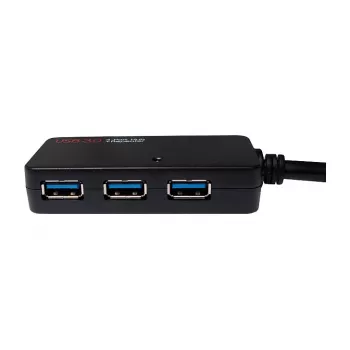 LOGILINK UA0262 USB 3.0 aktyvus prailginimo kabelis, USB-A kištukas į 4x USB-A lizdą, 10 m, juodas