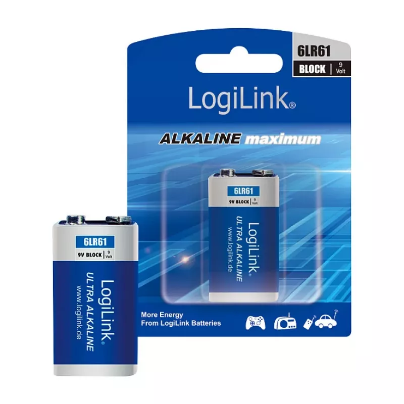 LogiLink Ultra Power 9V šarminė baterija, 1 vnt. lizdinėje pakuotėje
