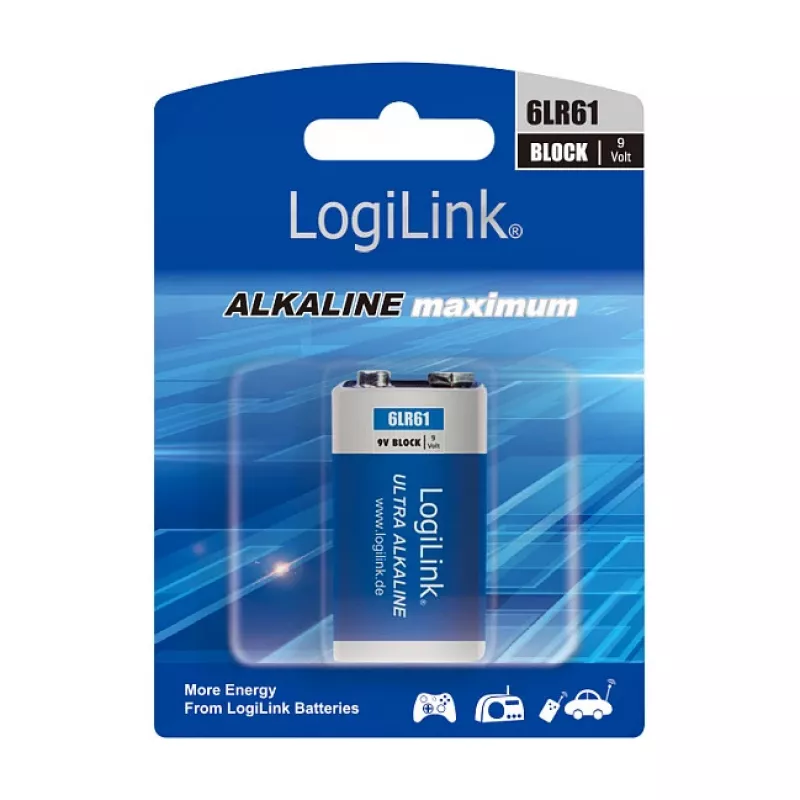 LogiLink Ultra Power 9V šarminė baterija, 1 vnt. lizdinėje pakuotėje