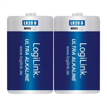 LogiLink Ultra Power šarminė D baterija LR20, 2 vnt. lizdinė pakuotė