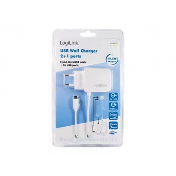 LogiLink Universal Wall USB Charger - Maitinimo blokas - 2.1 A - 2 USB išėjimo prievadai