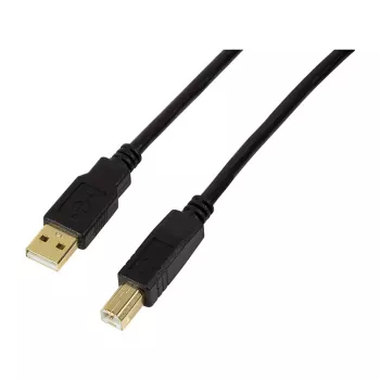 LogiLink USB 2.0 aktyvus ilginamasis kabelis, USB-A kištukas – USB-B kištukas, 20 m, su signalo stiprintuvu, juodas