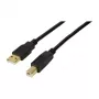 LogiLink USB 2.0 aktyvus ilginamasis kabelis, USB-A kištukas – USB-B kištukas, 20 m, su signalo stiprintuvu, juodas
