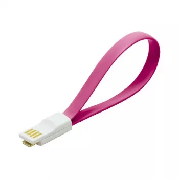 LogiLink USB 2.0 magnetinis įkrovimo ir duomenų kabelis – USB-A į Micro USB-B – 1 m – rožinis
