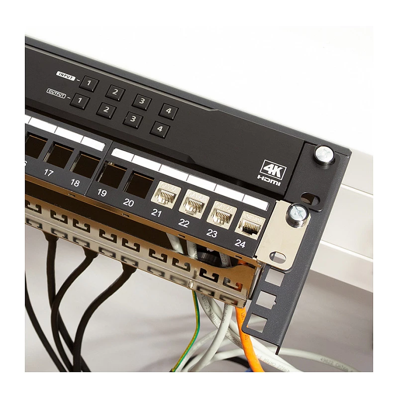 Logilink WB0011 19 colių 1U stelažas montavimui po stalu arba ant sienos, juodas