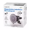 LogiLink belaidis automobilinis įkroviklis su išmaniojo telefono laikikliu 15W, apvalus, Qi, automatinis fiksavimas, ventiliacijos ir prisisurbimo laikiklis, juodas