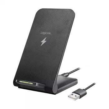Logilink Wireless Quick Charging Stand 15 W, twin coil, black | Kur.lt