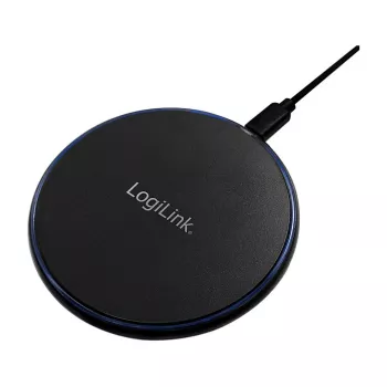 LogiLink belaidis stalinis greito įkrovimo įrenginys 10 W Qi įkrovimo padėklas, juodas
