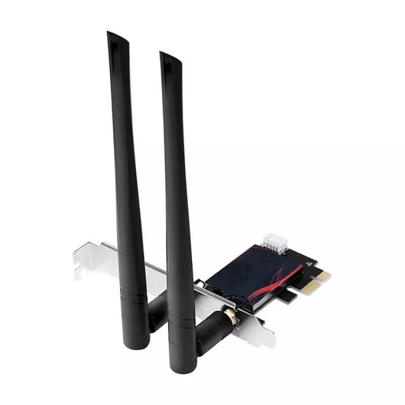 LogiLink WL0248 PCI-Express Wi-Fi 6E AX5400 triju juostų belaidžio ryšio kortelė su Bluetooth 5.2, 2x 5 dBi antenomis, Intel AX210, WPA3, skirta Windows 10/11 ir Linux