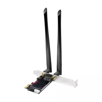 LogiLink WL0248 PCI-Express Wi-Fi 6E AX5400 triju juostų belaidžio ryšio kortelė su Bluetooth 5.2, 2x 5 dBi antenomis, Intel AX210, WPA3, skirta Windows 10/11 ir Linux