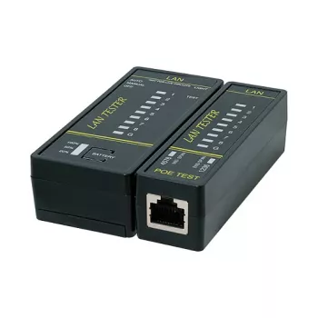LOGILINK WZ0080 LAN kabelių testeris ir PoE ieškiklis su magnetu, žibintuvėliu, apšviestu LCD ekranu, 300 m veikimo nuotoliu