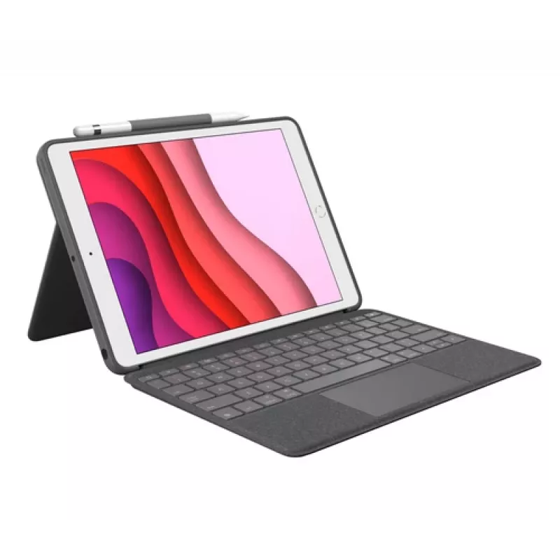 Logitech Combo Touch klaviatūra ir folio dėklas su jutikliniu pulteliu Apple 10,2 colio iPad (7, 8, 9 kartos) - grafitas - UK išdėstymas