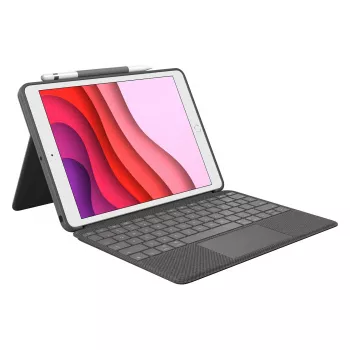 Logitech Combo Touch klaviatūra ir folio dėklas su jutikliniu pulteliu Apple 10,2 colio iPad (7, 8, 9 kartos) - grafitas - UK išdėstymas