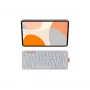 Logitech Flip Folio klaviatūra ir dėklas – pilno dydžio, belaidė, Bluetooth 5.1 LE, AZERTY, prancūziška, šviesiai pilka, skirta Apple 10,9 colių iPad Air (5 kartos)