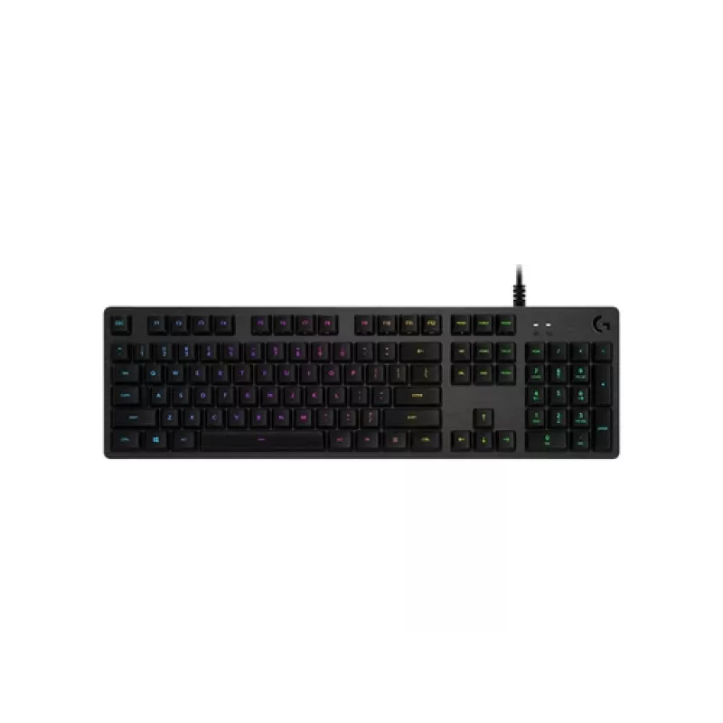 Logitech G512 Carbon mechaninė žaidimų klaviatūra – GX Brown lietimo, LIGHTSYNC RGB, USB praėjimas, aviacinio aliuminio korpusas, pilno dydžio