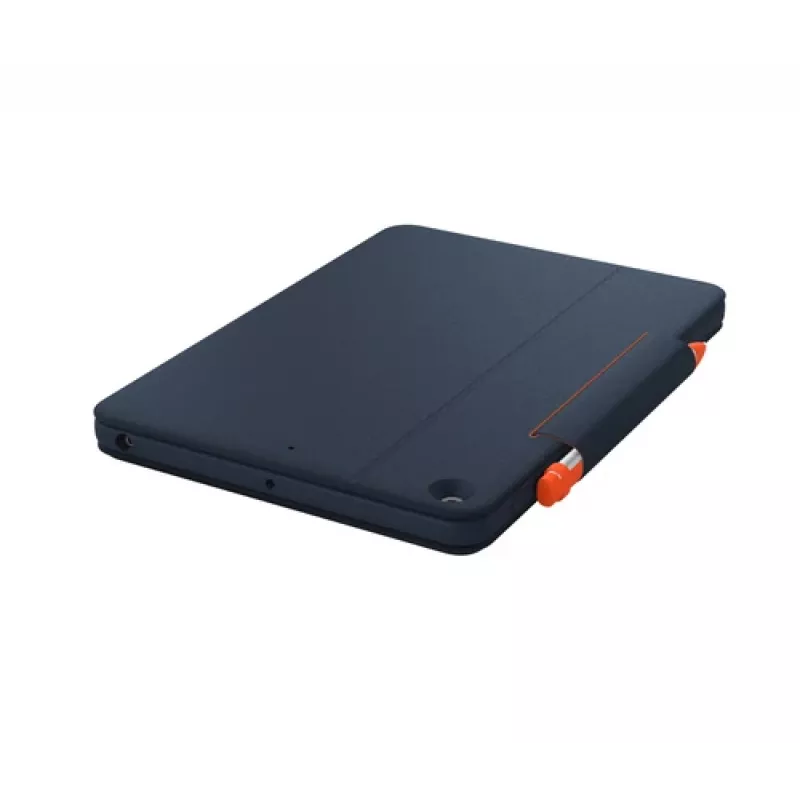 Logitech Rugged Combo 3 Touch for Education – klaviatūra ir dėklas su jutikliniu kilimėliu, Apple Smart Connector, AZERTY, prancūziška, klasikinė mėlyna, skirta švietimui, Apple 10,2 colio iPad