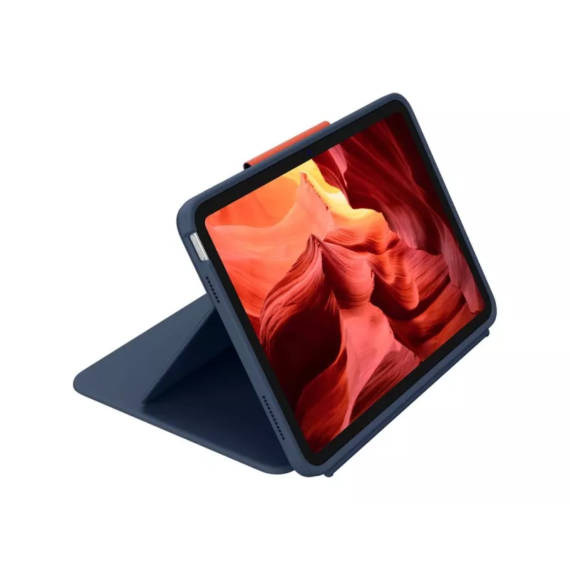 Logitech Rugged Combo 4 klaviatūros dėklas su valdymo kilimėliu, skirtas iPad 10 kartos, Apple Smart Connector, Classic Blue