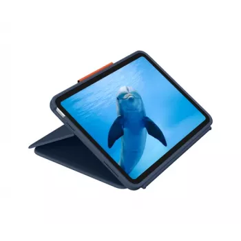Logitech Rugged Combo 4 Touch klaviatūros dėklas su jutikliniu kilimėliu, skirtas Apple iPad 10th Generation – Classic Blue – Pan Nordic QWERTY