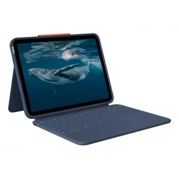 Logitech Rugged Combo 4c Classic Blue iPad klaviatūros dėklas su jutikliniu kilimėliu, Smart Connector, QWERTZ