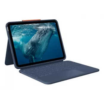 Logitech Rugged Combo 4c Touch Classic Blue iPad klaviatūros dėklas su valdymo kilimėliu