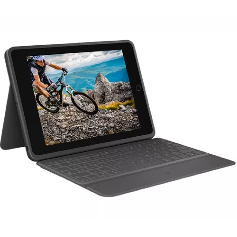 Logitech Rugged Folio Graphite klaviatūros dėklas, skirtas iPad 7/8/9