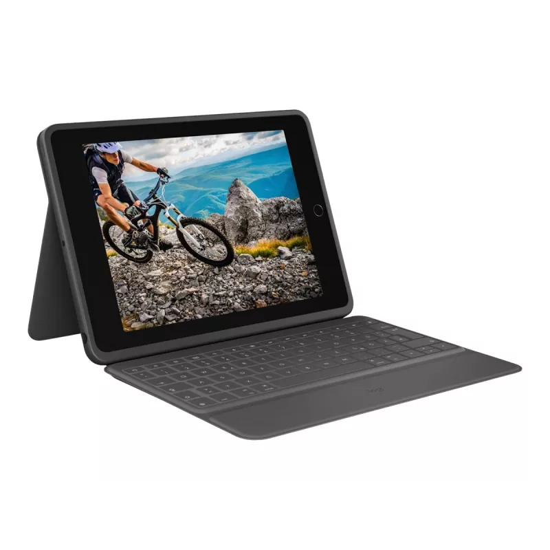 Logitech Rugged Folio Graphite klaviatūros dėklas, skirtas iPad 7/8/9