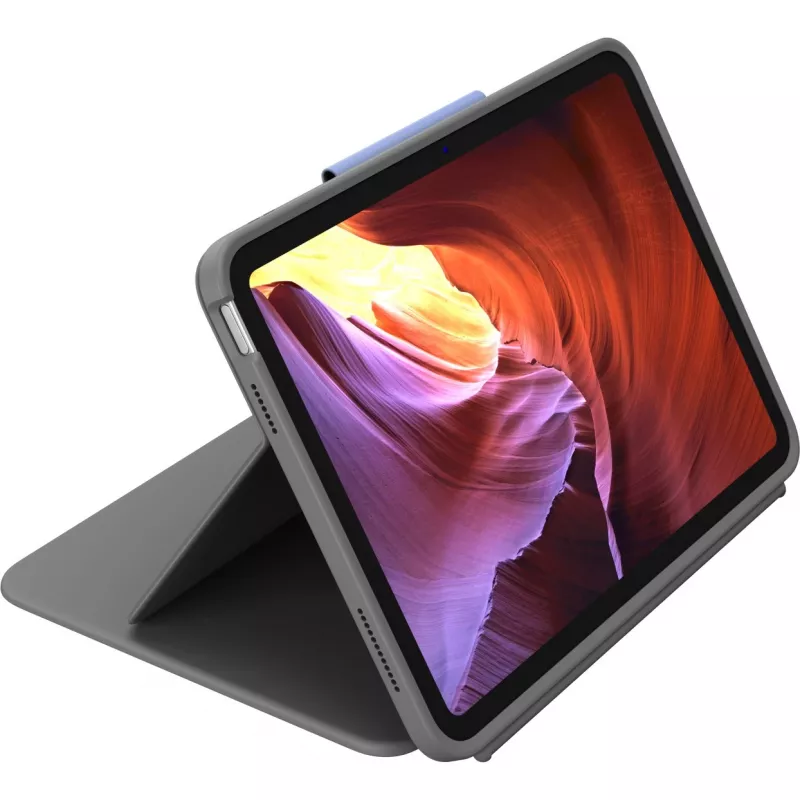 Logitech Rugged Folio su US International QWERTY klaviatūra, skirta Apple iPad 10 kartos (A2696) – Graphite, MIL-STD-810G apsauga nuo kritimo