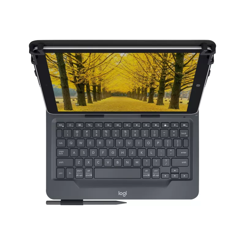 Logitech Universal Keyboard and Folio Case 9–10 colių planšetėms, Bluetooth 3.0, QWERTZ šveicariškas vokiškas išdėstymas, Graphite