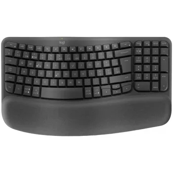 Logitech Wave Keys ir Lift Combo – ergonominis belaidis klaviatūros ir vertikalios pelės rinkinys, grafitas