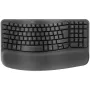 Logitech Wave Keys ir Lift Combo – ergonominis belaidis klaviatūros ir vertikalios pelės rinkinys, grafitas