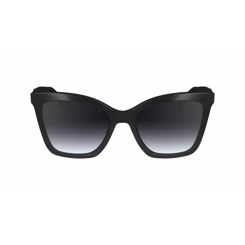 LONGCHAMP LO742S-001 moteriški akiniai nuo saulės – juodas rėmelis, gradientiniai pilki lęšiai, 54 mm
