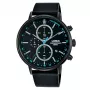 Lorus vyrų kvarcinis analoginis laikrodis RM363FX9 – mėlynas ciferblatas, nerūdijančio plieno apyrankė, 43 mm